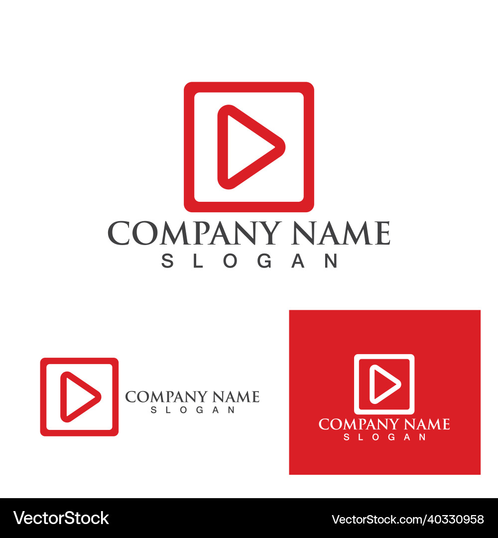 Play button logo and symbol icon eps Royalty Free Vector