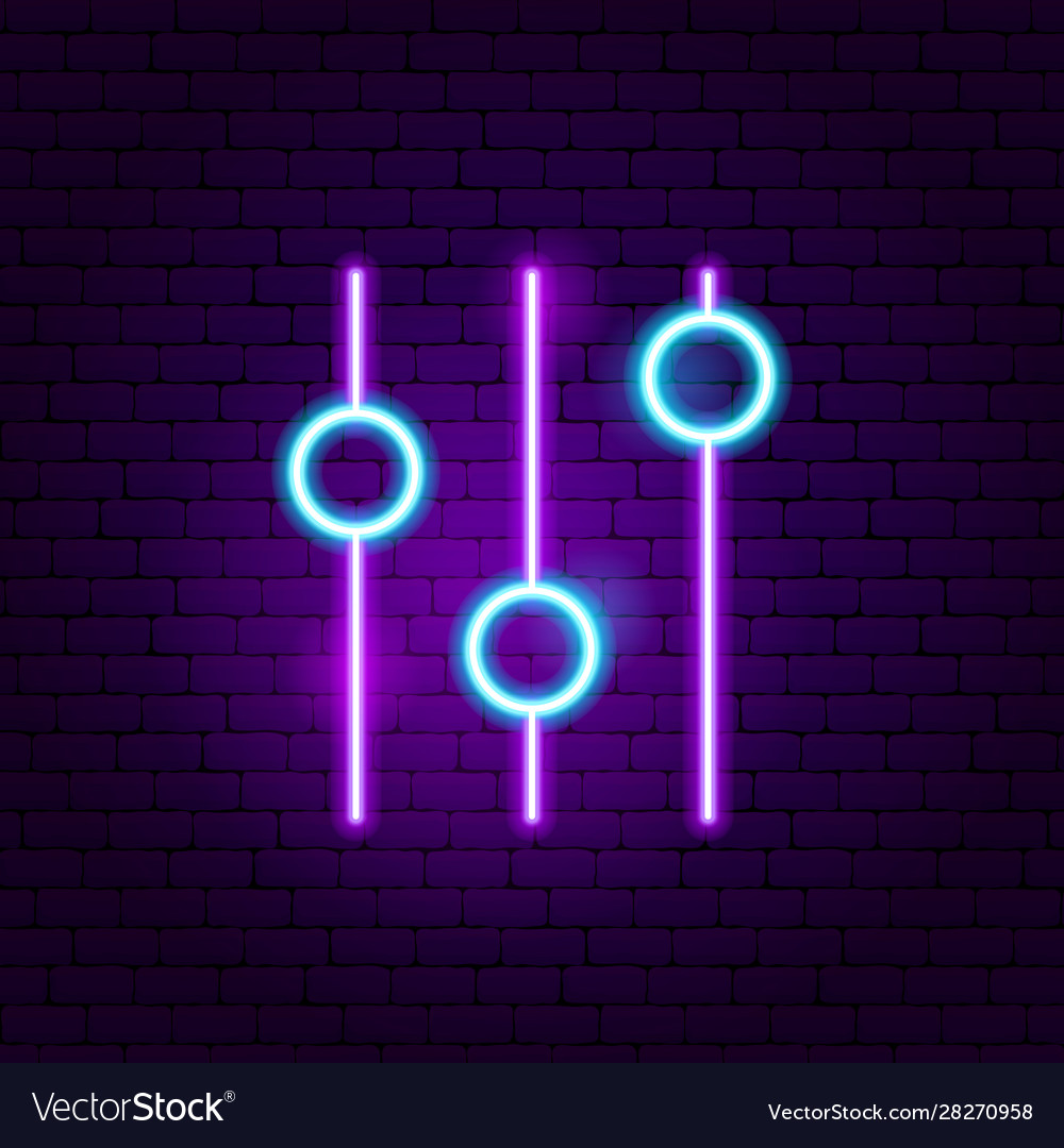 Setting neon sign Royalty Free Vector Image VectorStock