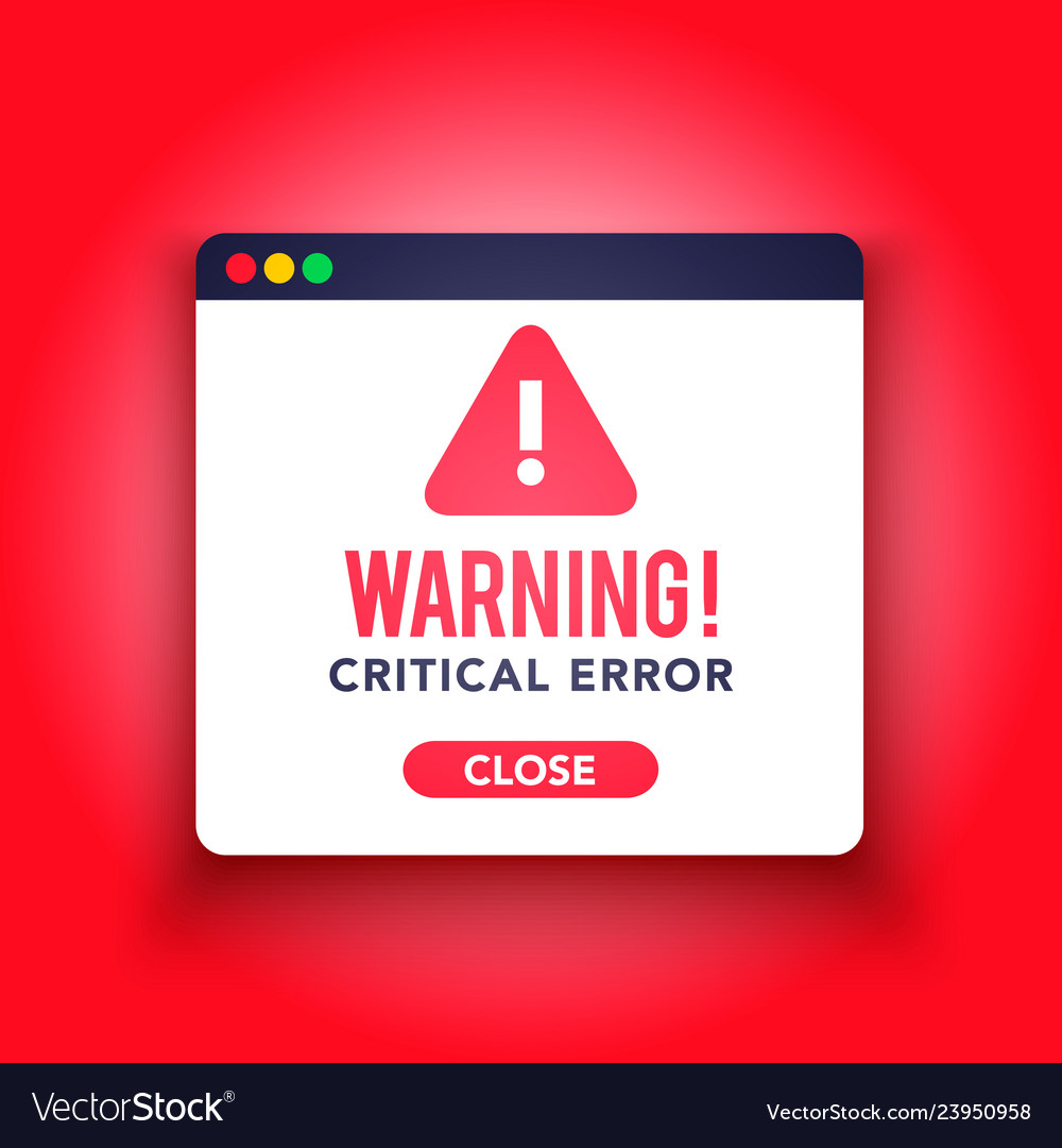 Warning pop up flat design on red background Vector Image