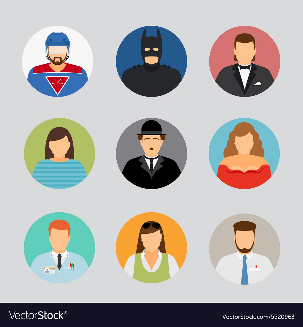 Avatar Icons In Flat Design Royalty Free Vector Image