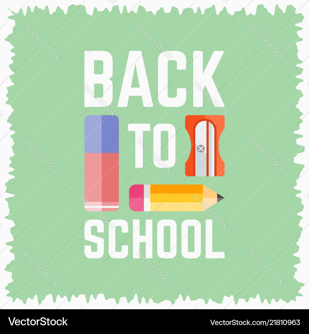 Back to school flat poster Royalty Free Vector Image