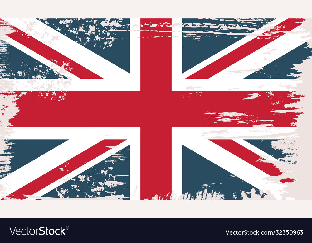 British flag in grunge vintage style vector image British flag in grunge vintage style