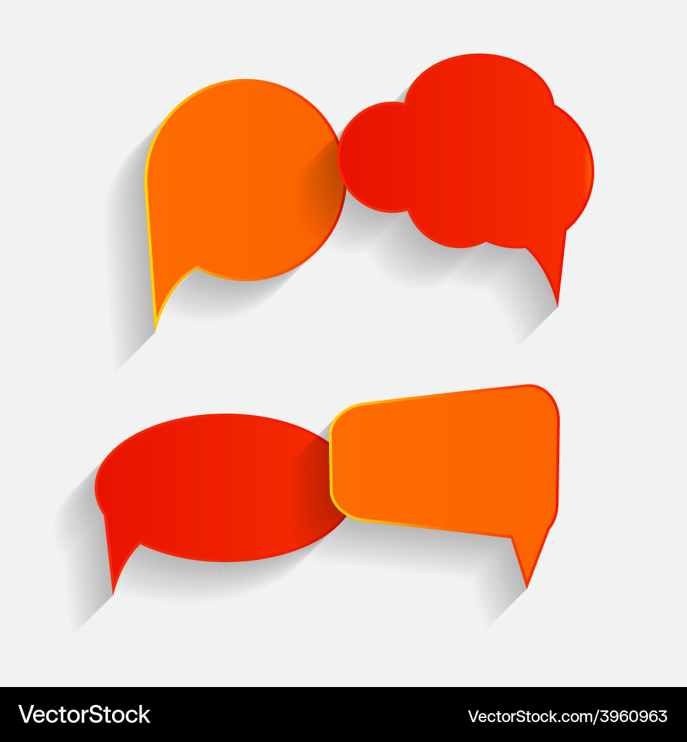 Flat speech bubbles with long shadows Royalty Free Vector