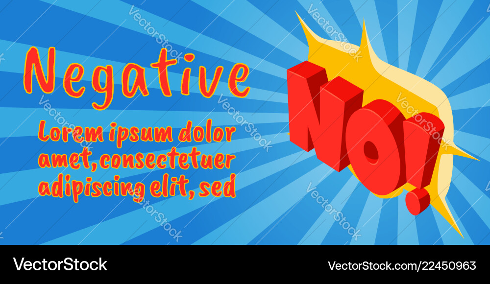 Negative Concept Banner Comics Isometric Style Vector Image