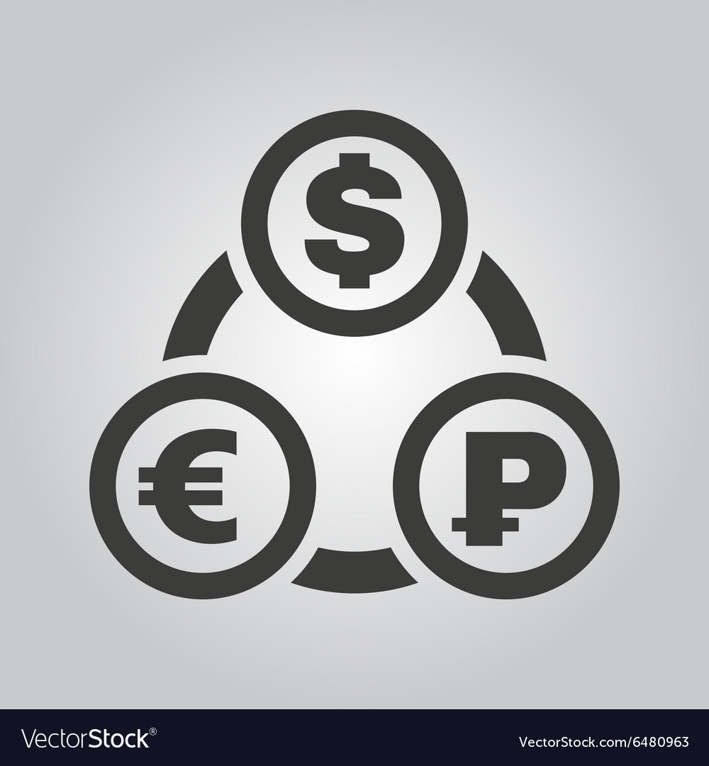 The Currency Exchange Dollar Euro Ruble Icon Vector Image Dollar Euro Ruble Icon Vector Image