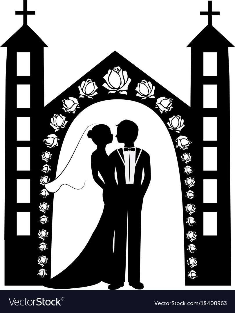 Wedding silhouette 8 Royalty Free Vector Image