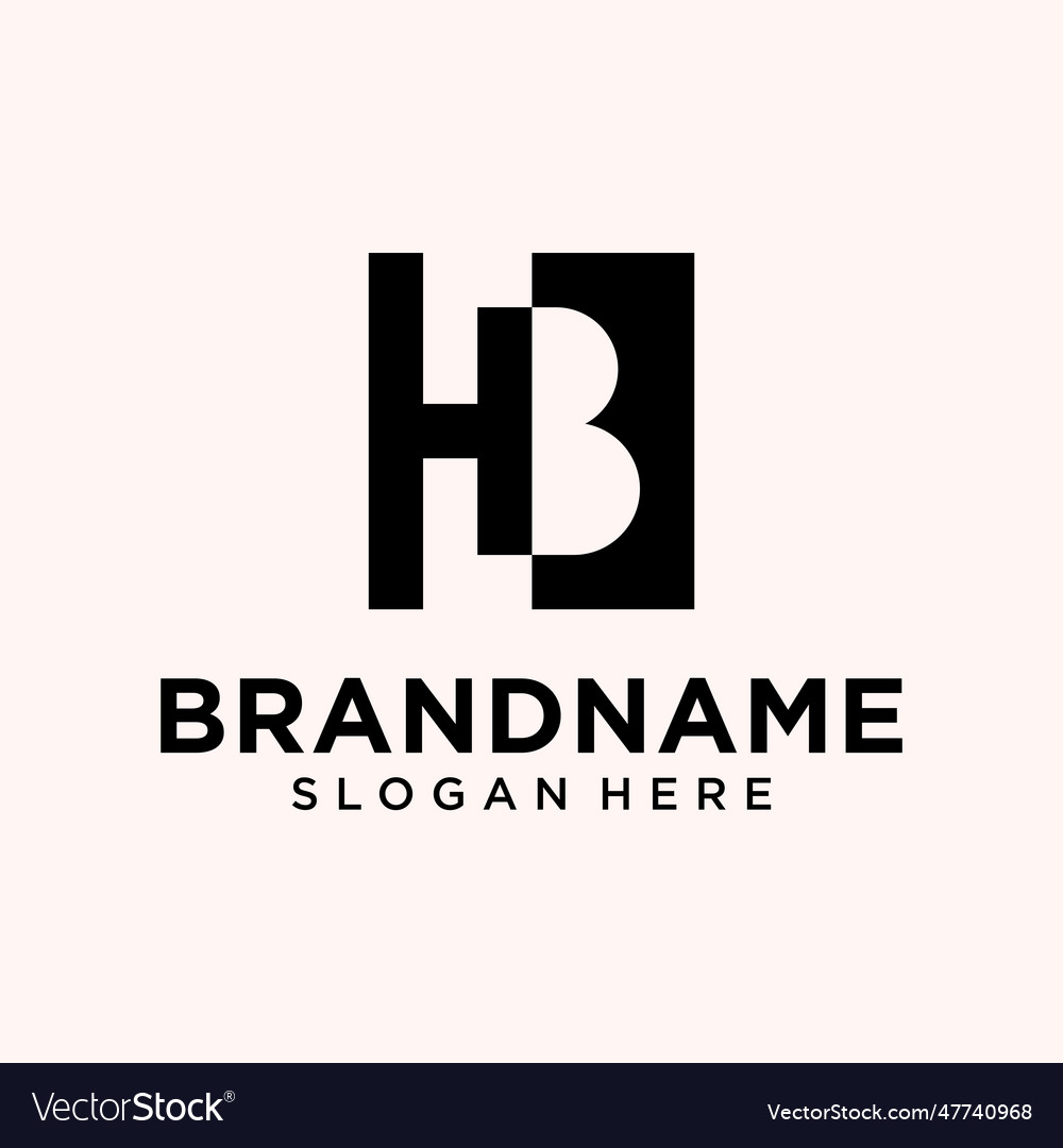 B and h letter industry logo design inspiration Vector Image