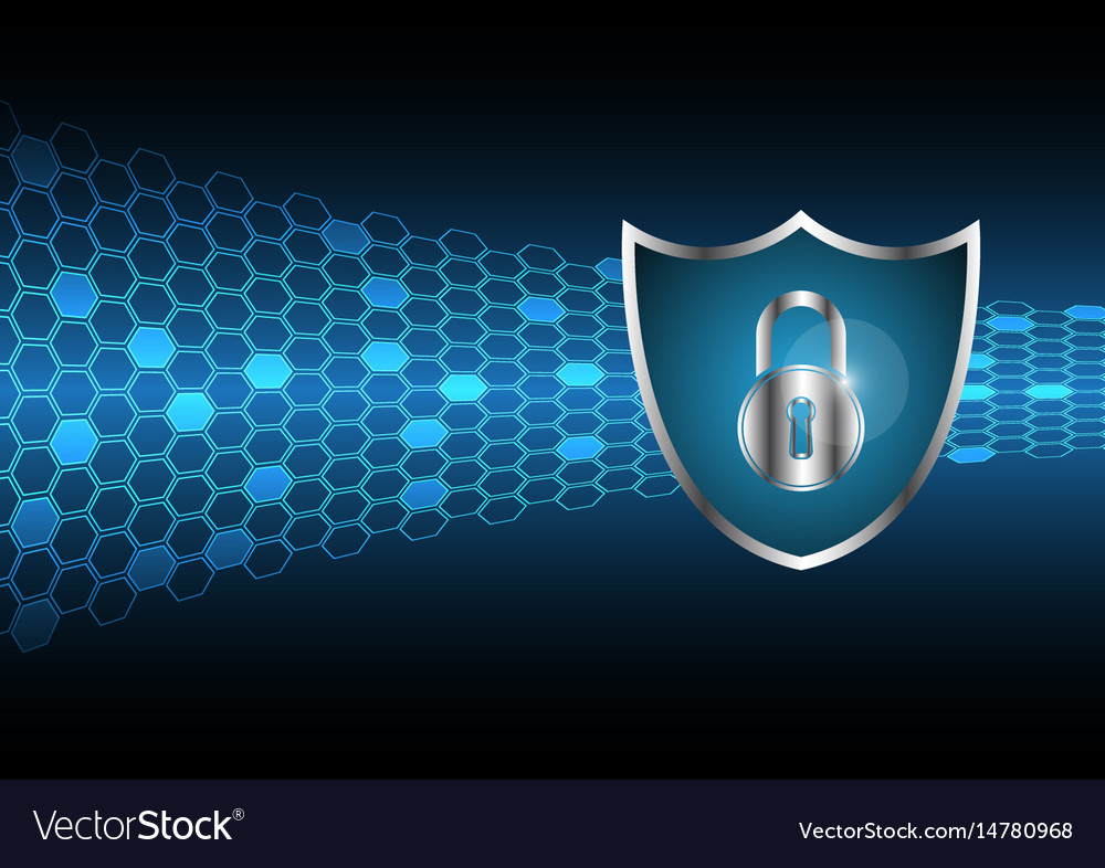 Cyber security master key lock shield Royalty Free Vector