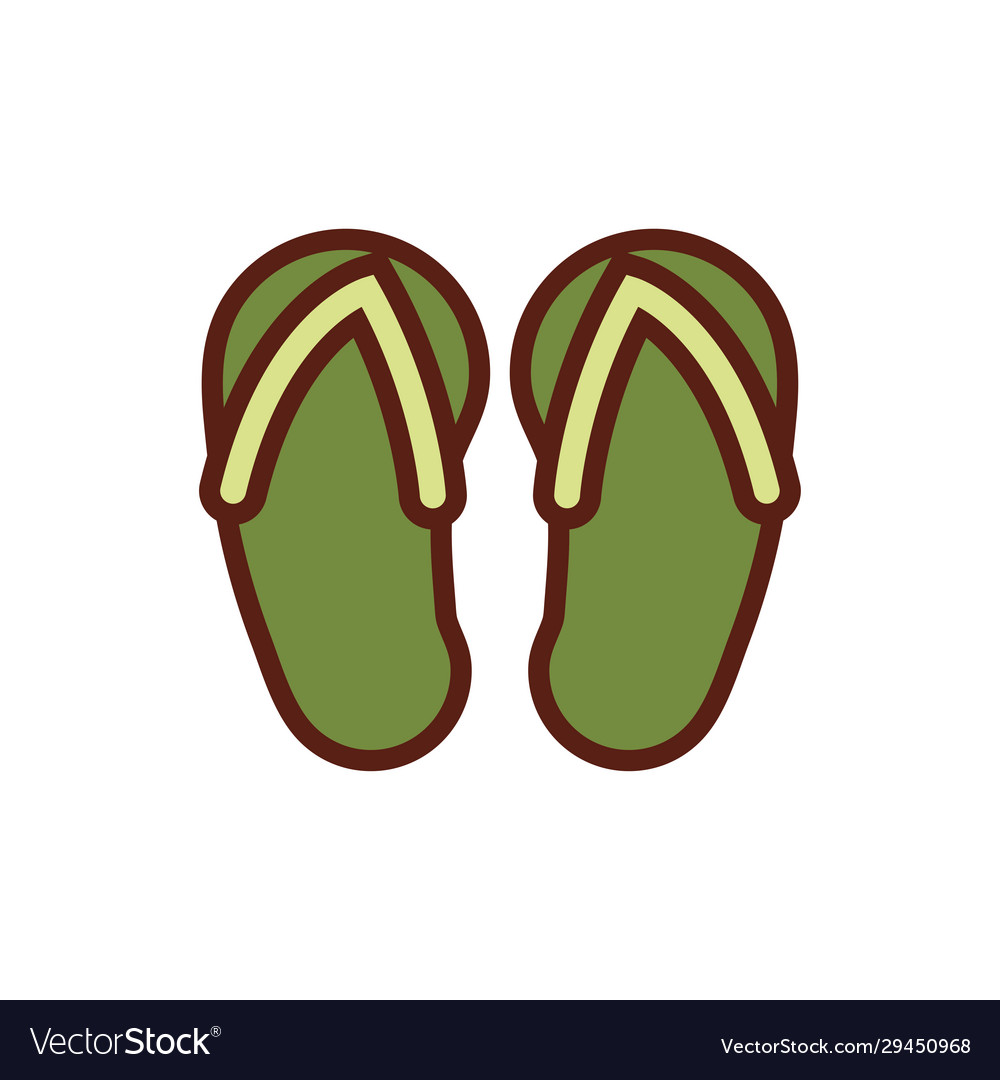 Flips flops spa line and fill style Royalty Free Vector