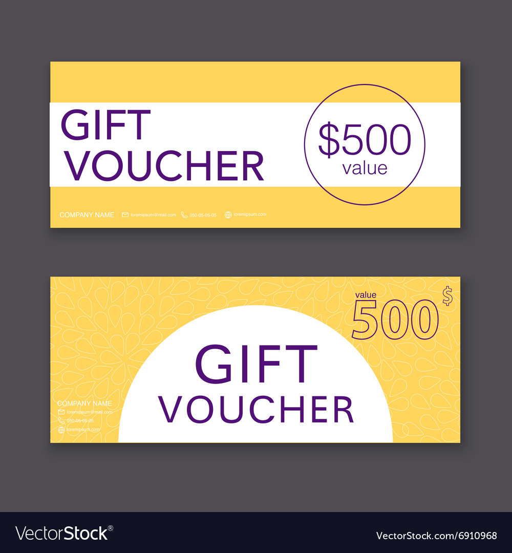 Gift voucher template with colorful pattern Vector Image