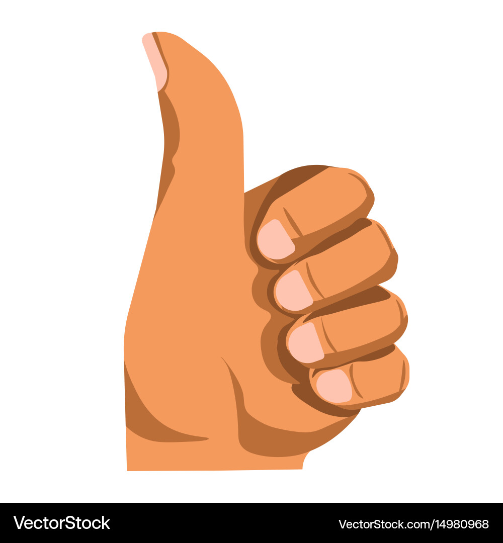 Hand gesturing thumb up Royalty Free Vector Image