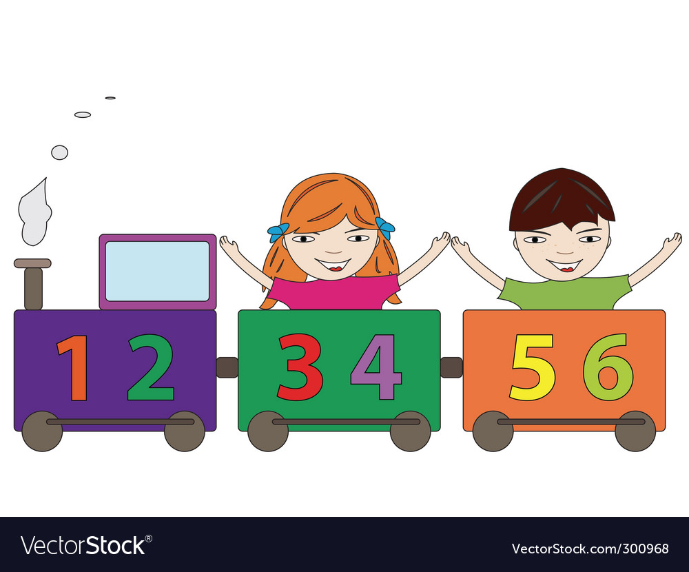 Numbers train Royalty Free Vector Image - VectorStock Numbers train Royalty Free Vector Image - VectorStock
