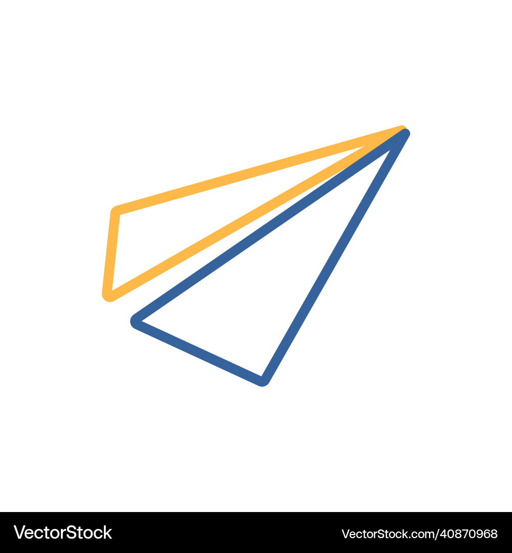 Paper plane message symbol flat icon Royalty Free Vector