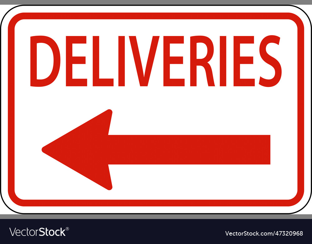 Symbol deliveries left arrow sign on white Vector Image