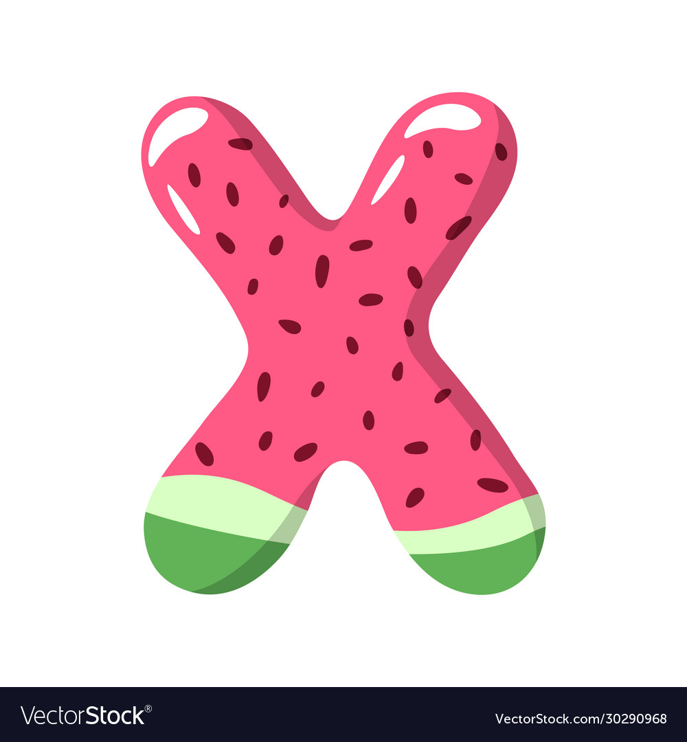 Watermelon Alphabet Sign On White Background Vector Image 2247