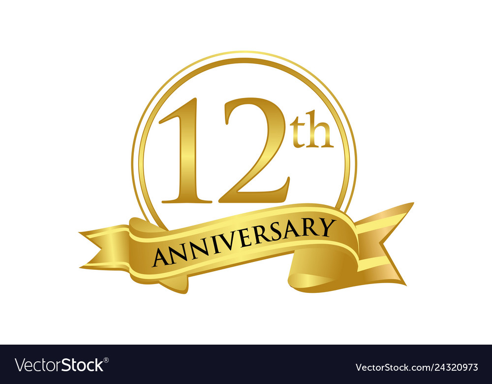 12th anniversary celebration logo Royalty Free Vector Image