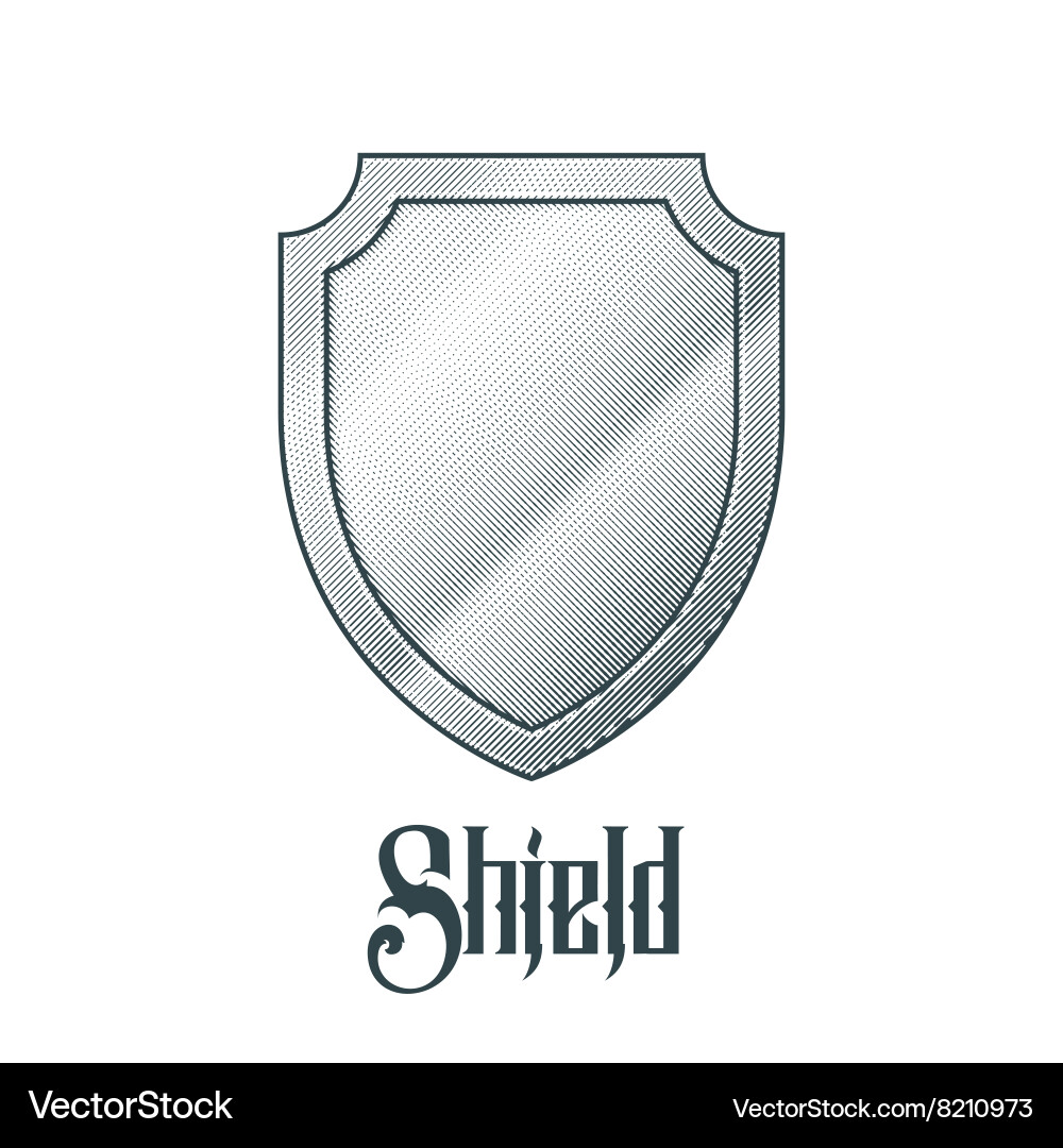Empty metal shield Royalty Free Vector Image - VectorStock