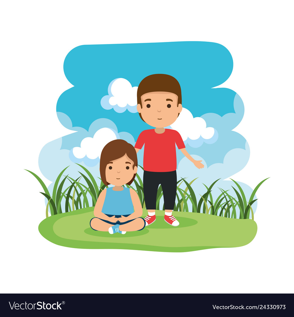 Father With Daughter In The Camp Royalty Free Vector Image