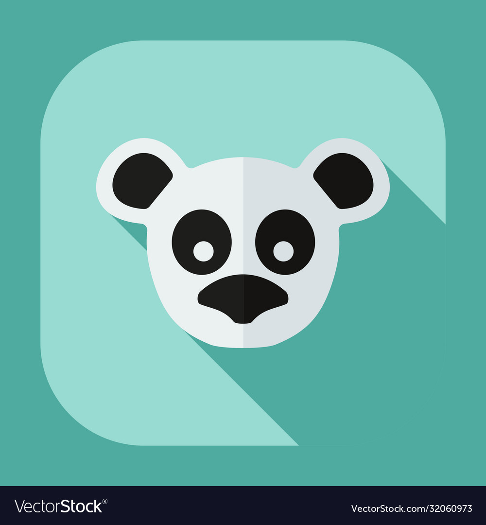 Flat modern design with shadow icons pandas Vector Image