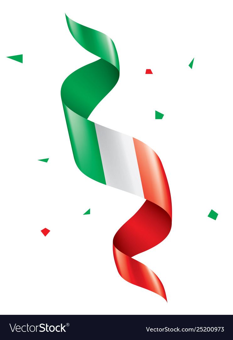 Italy flag on a white Royalty Free Vector Image