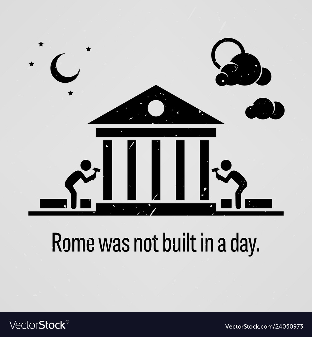 Rome was not built in a day a motivational and Vector Image