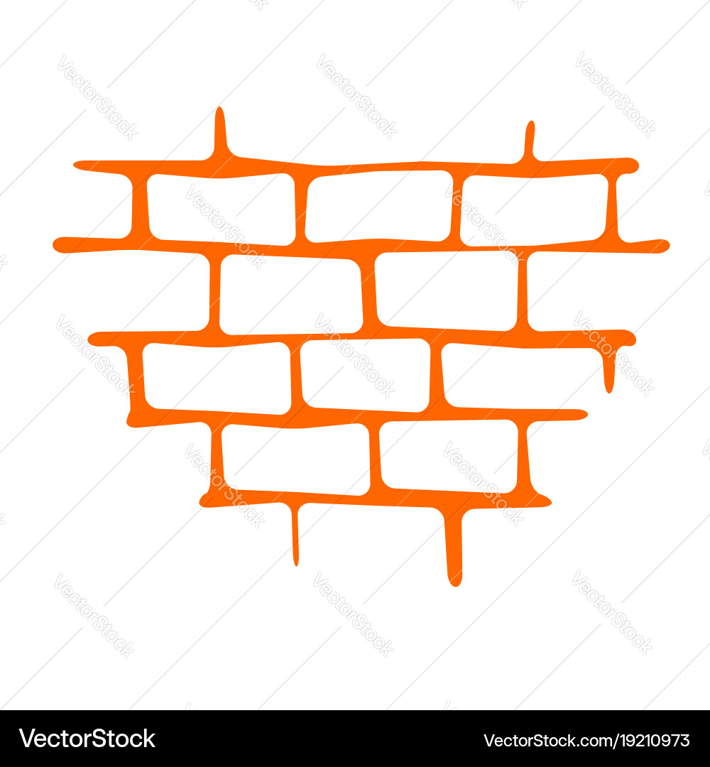 Seam brick wall texture pattern orange Royalty Free Vector