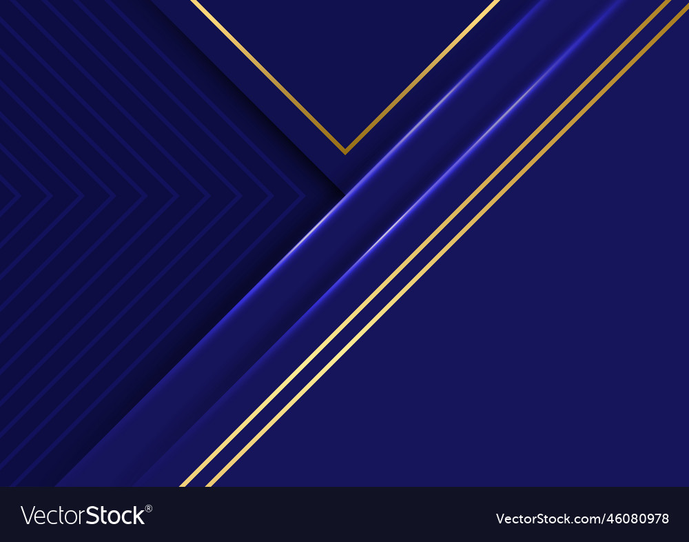 Blue geometric luxury banner presentation gold Vector Image