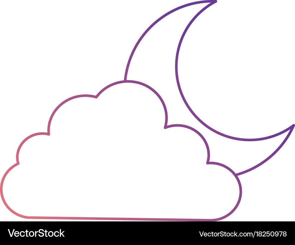 Cloud sky with moon Royalty Free Vector Image - VectorStock