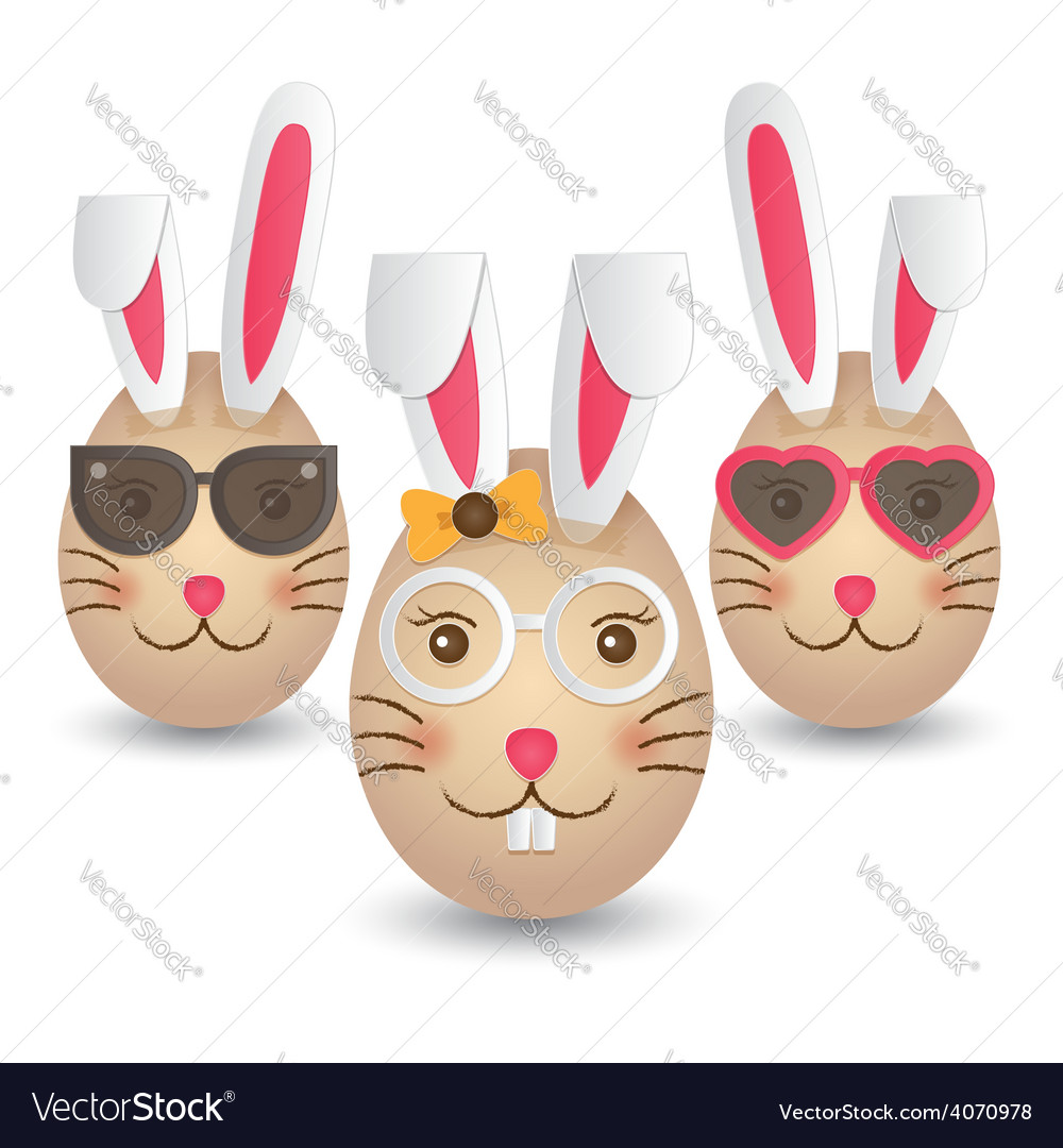 Easter bunny eggs Royalty Free Vector Image - VectorStock