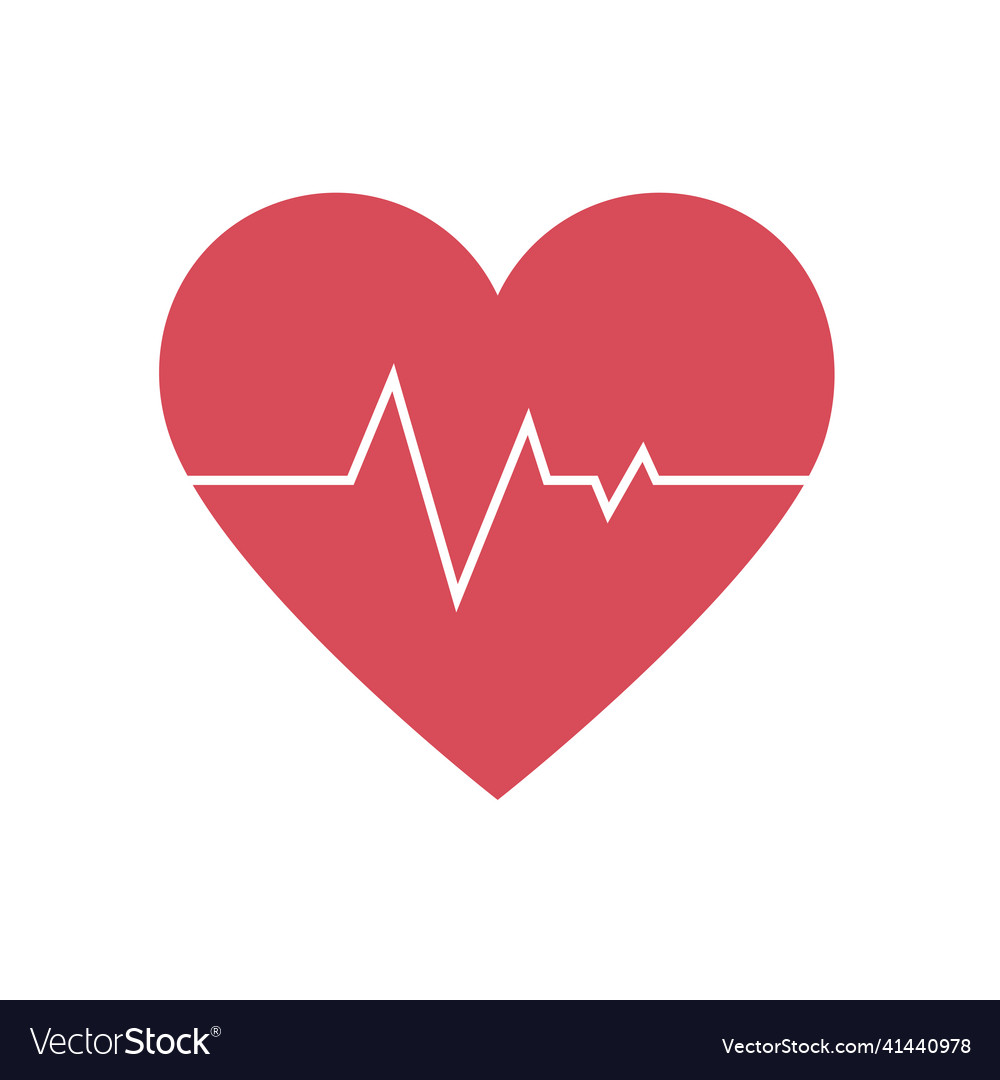 Heart with cardiac rhythm Royalty Free Vector Image