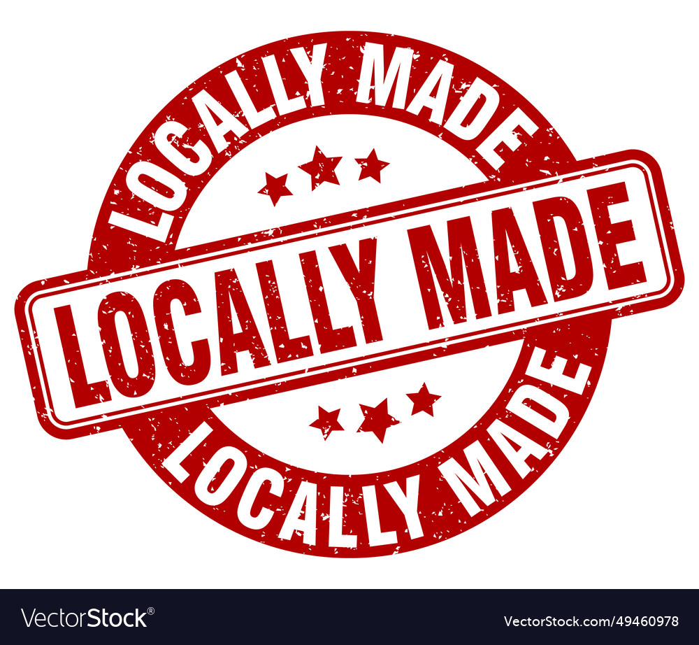 Locally made stamp label round Royalty Free Vector Image