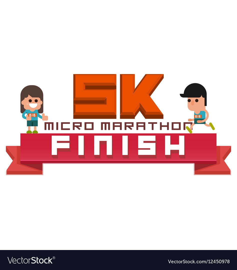 Micro Marathon 5k Running Finish Royalty Free Vector Image