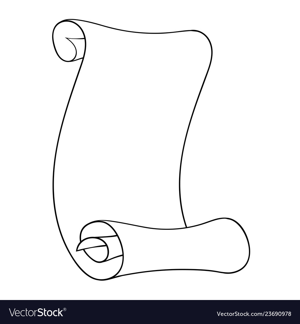 Paper scroll simple hand drawn doodle Royalty Free Vector