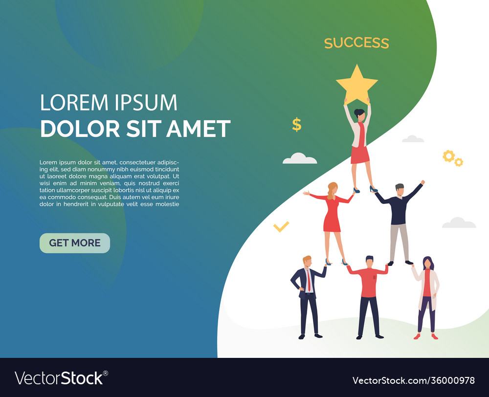 Perfect teamwork green presentation Royalty Free Vector
