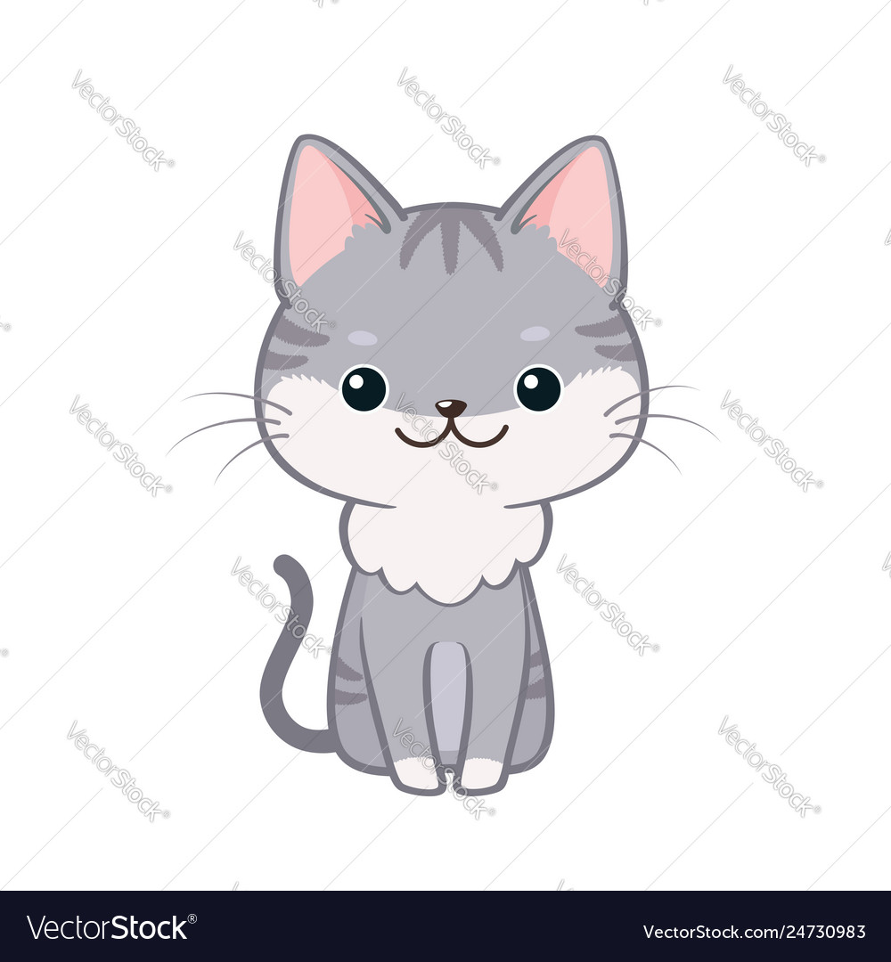 Cute cartoon cat sitting and smiling Royalty Free Vector