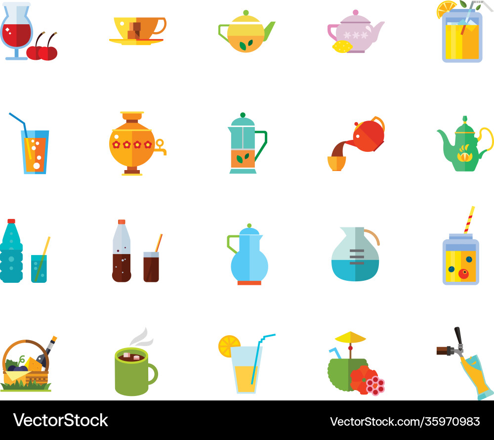 Drinks icon set Royalty Free Vector Image - VectorStock