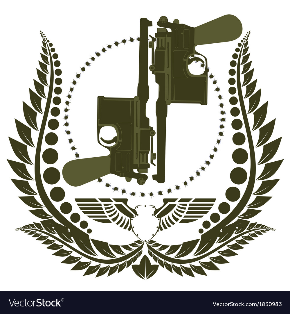 Icon with two mauser Royalty Free Vector Image