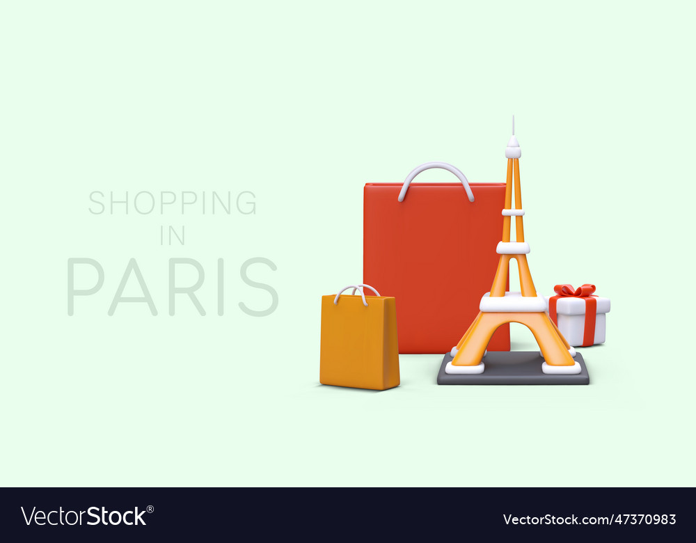 Shopping in paris branded items with discounts Vector Image