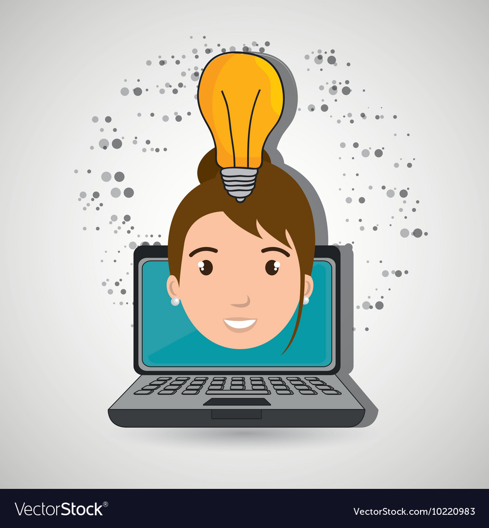 Student laptop idea school Royalty Free Vector Image