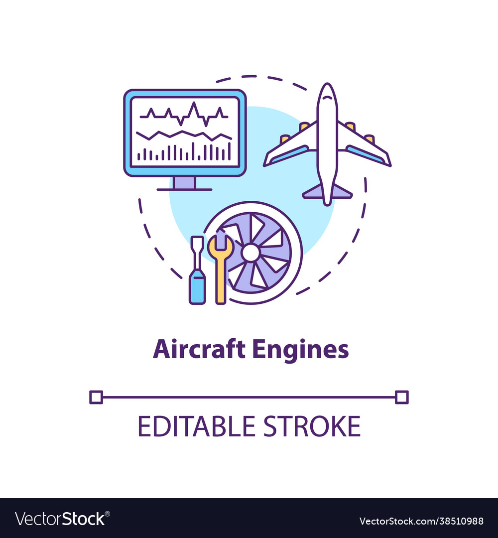 Aircraft engines concept icon Royalty Free Vector Image