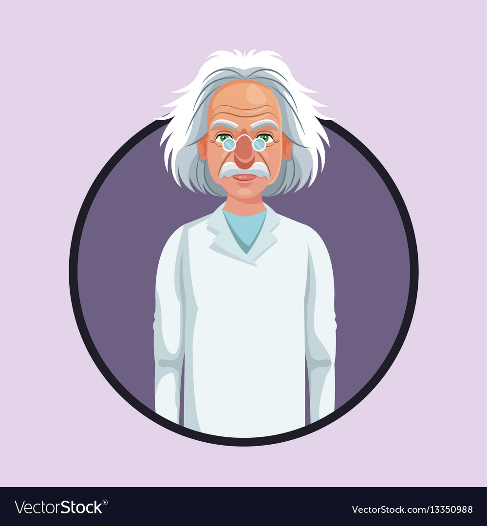 Character scientist physical with glasses coat Vector Image