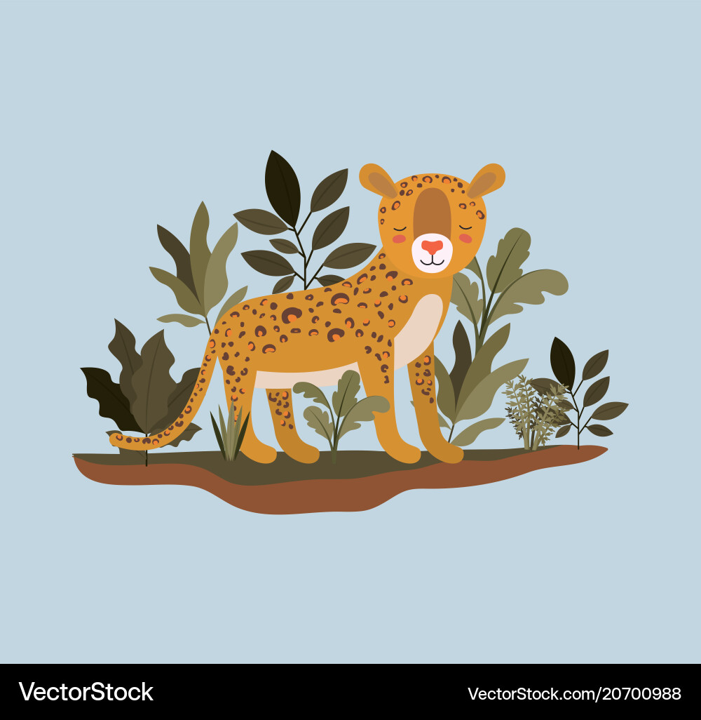 Cheetah in the jungle scene Royalty Free Vector Image