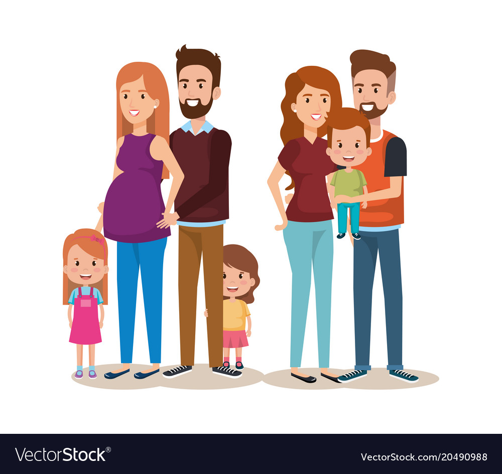 Cute family happy characters