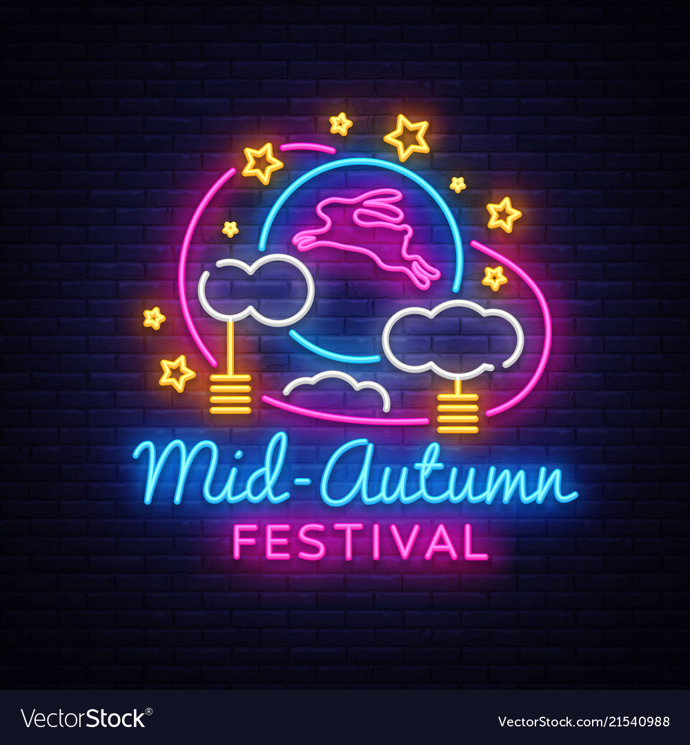 Mid Autumn Festival Design Template Happy Vector Image