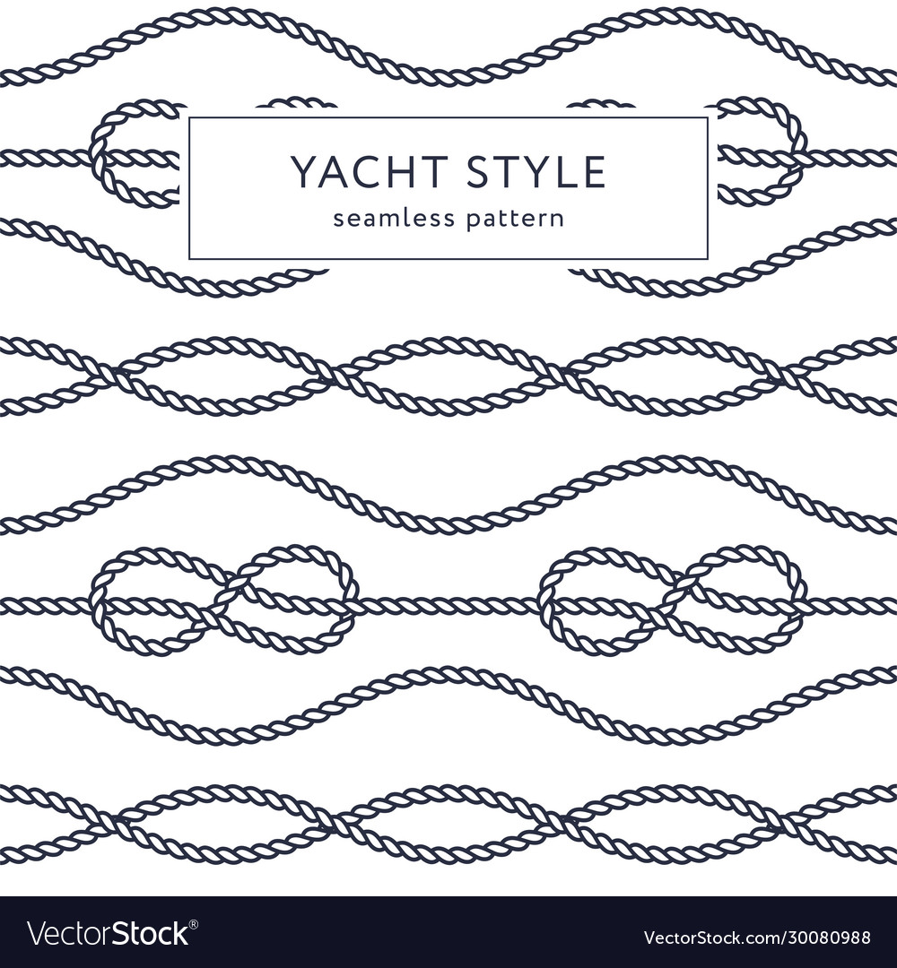 Nautical rope seamless pattern yacht style design Vector Image