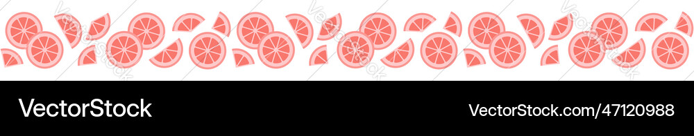 Seamless border garland with grapefruit slices Vector Image
