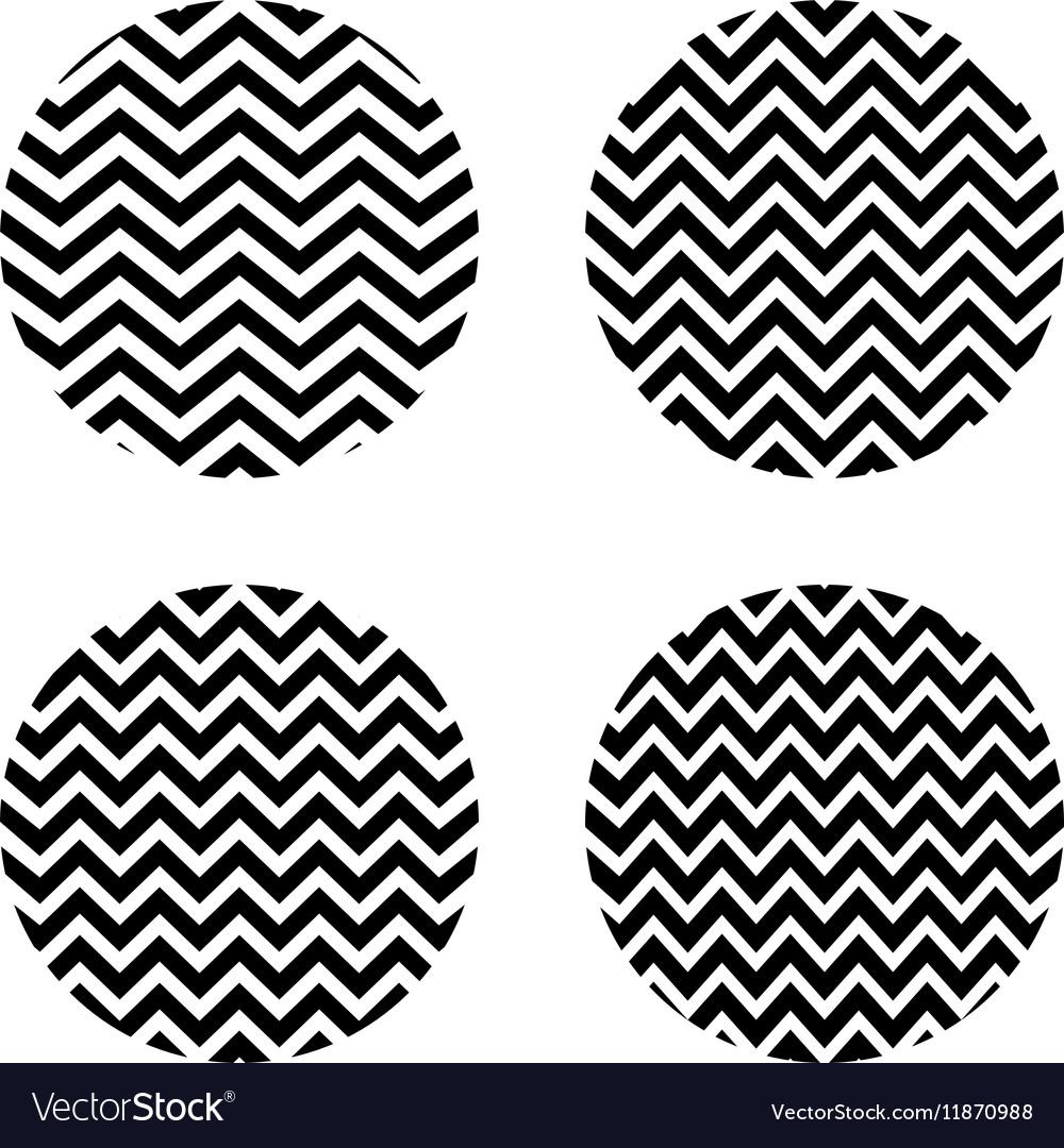 Set circles with zigzag pattern Royalty Free Vector Image