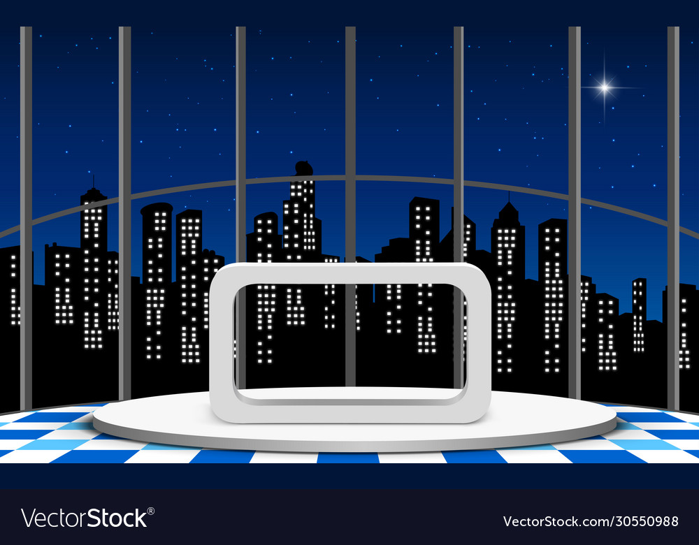 White Table News Studio Royalty Free Vector Image