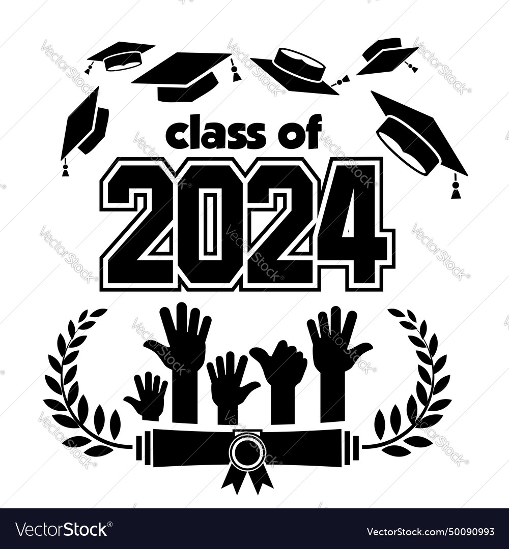 2024 graduate class logo Royalty Free Vector Image