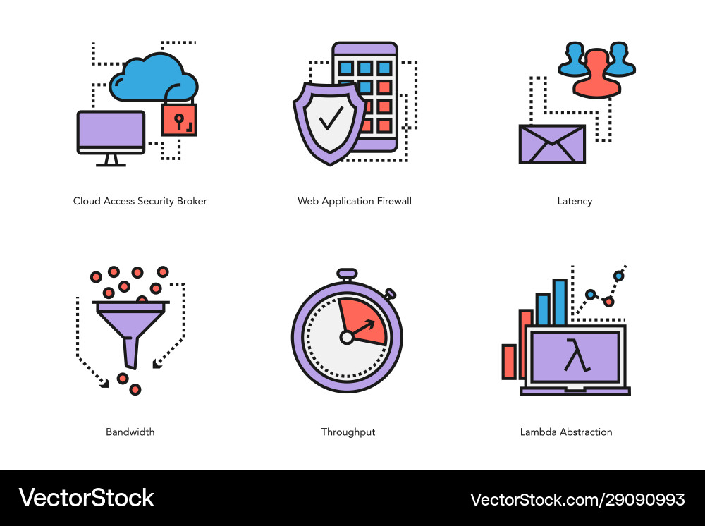 Colored linear internet data characteristic Vector Image